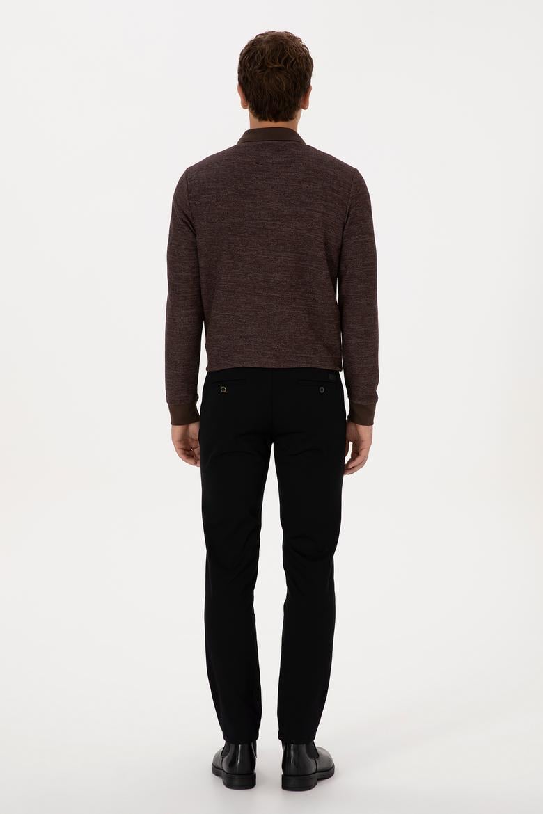 Erkek Siyah Slim Fit Kanvas / Chino Pantolon - 50308762198