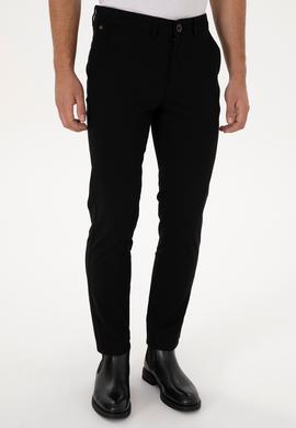Erkek Siyah Slim Fit Kanvas / Chino Pantolon - 50308762198