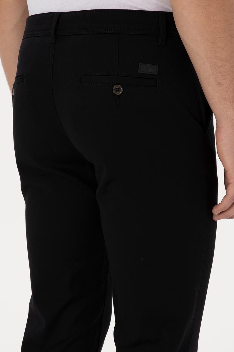 Erkek Siyah Slim Fit Kanvas / Chino Pantolon
