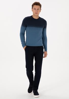 Erkek Lacivert Slim Fit Kanvas / Chino Pantolon - 50308762121
