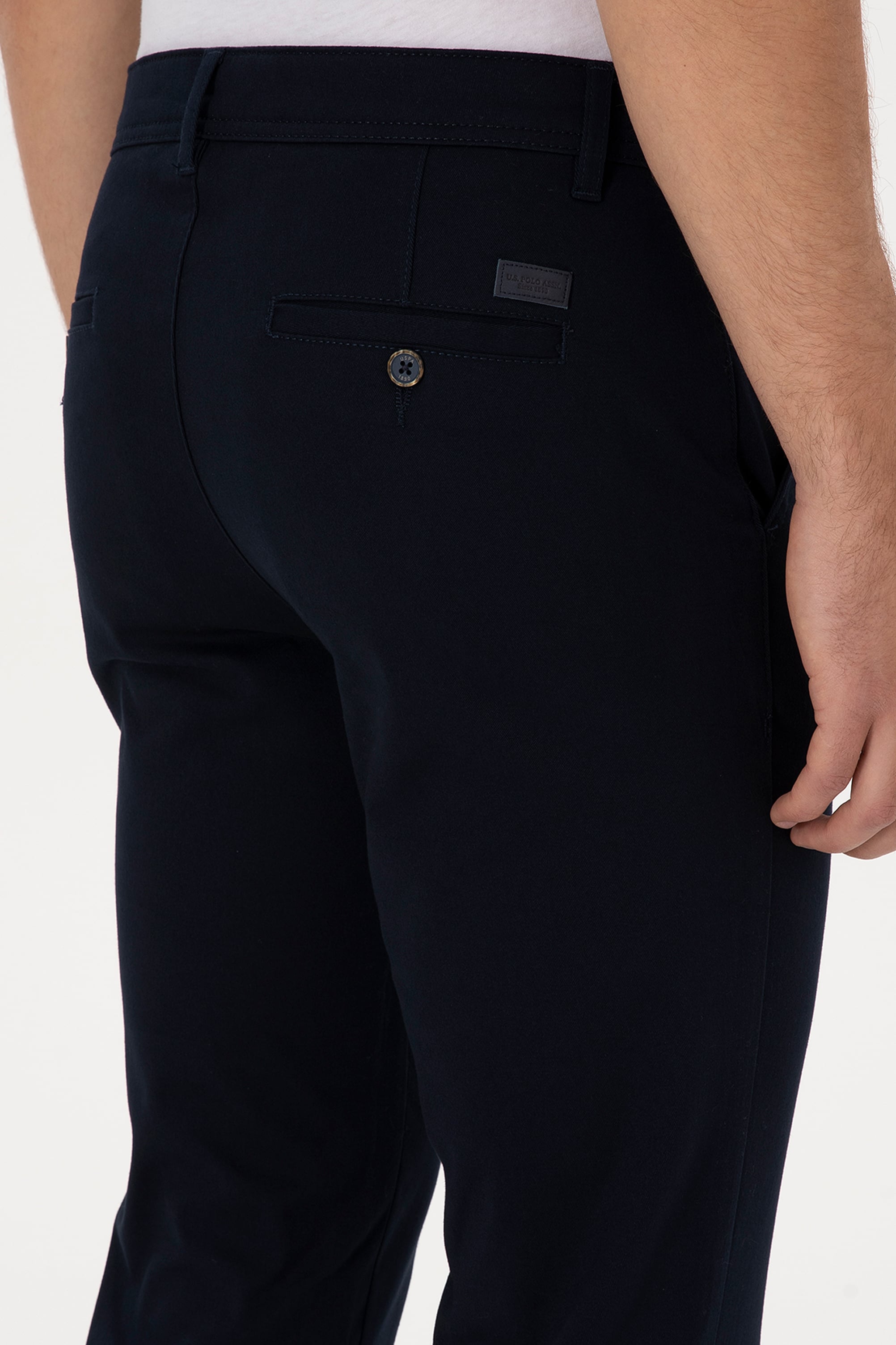 Erkek Lacivert Slim Fit Kanvas / Chino Pantolon - Image 6