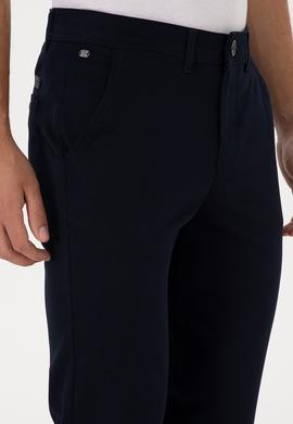 Erkek Lacivert Slim Fit Kanvas / Chino Pantolon - 50308762121