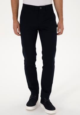 Erkek Lacivert Slim Fit Kanvas / Chino Pantolon - 50308762121