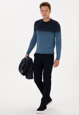 Erkek Lacivert Slim Fit Kanvas / Chino Pantolon - 50308762121