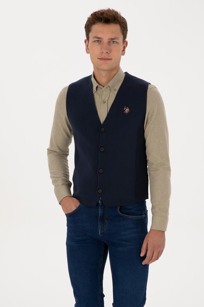 Erkek Lacivert Triko Hırka