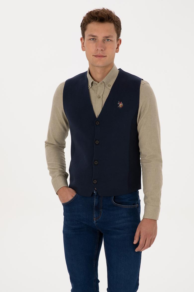 Erkek Lacivert Triko Hırka