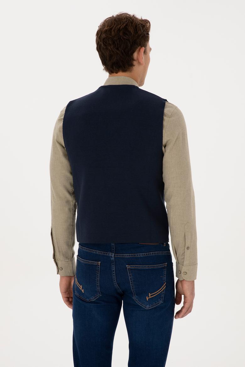 Erkek Lacivert Triko Hırka - 50308565008