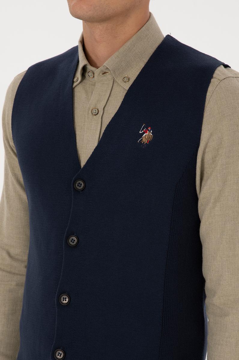 Erkek Lacivert Triko Hırka