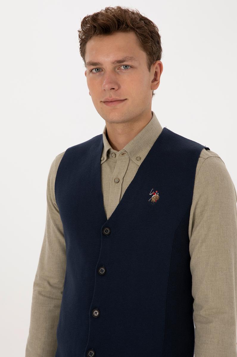 Erkek Lacivert Triko Hırka