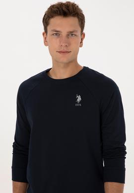 Erkek Regular Fit Bisiklet Yaka Lacivert Basic Sweatshirt - 50308103034