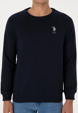 Erkek Regular Fit Bisiklet Yaka Lacivert Basic Sweatshirt - 50308103034