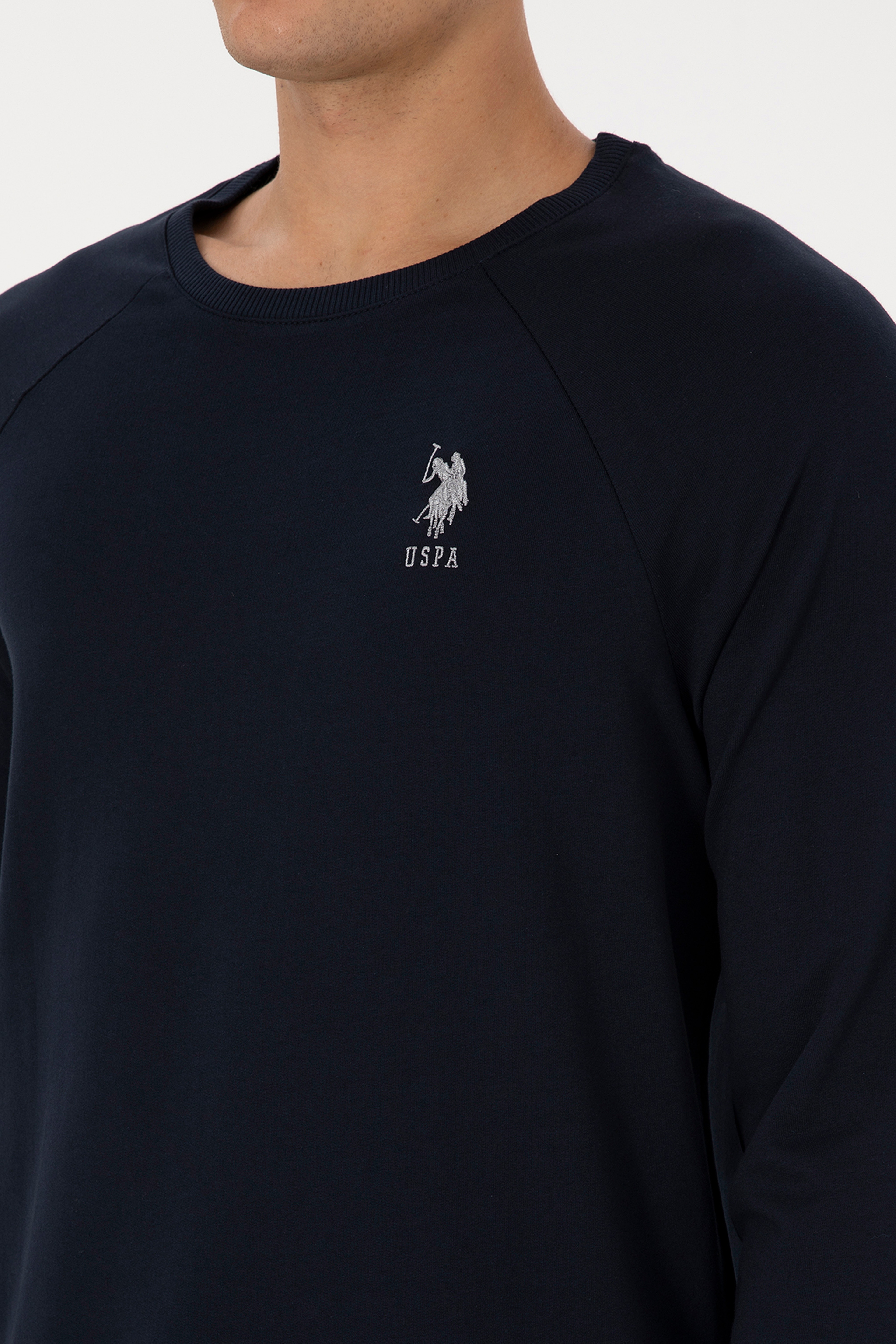 Erkek Regular Fit Bisiklet Yaka Lacivert Basic Sweatshirt - Image 7