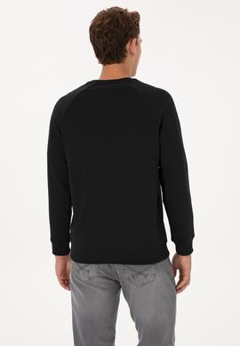 Erkek Regular Fit Bisiklet Yaka Siyah Basic Sweatshirt - 50308103004