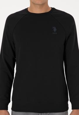 Erkek Regular Fit Bisiklet Yaka Siyah Basic Sweatshirt - 50308103004