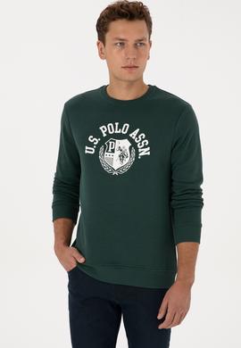 Erkek Regular Fit Bisiklet Yaka Koyu Yeşil Sweatshirt - 50308672021