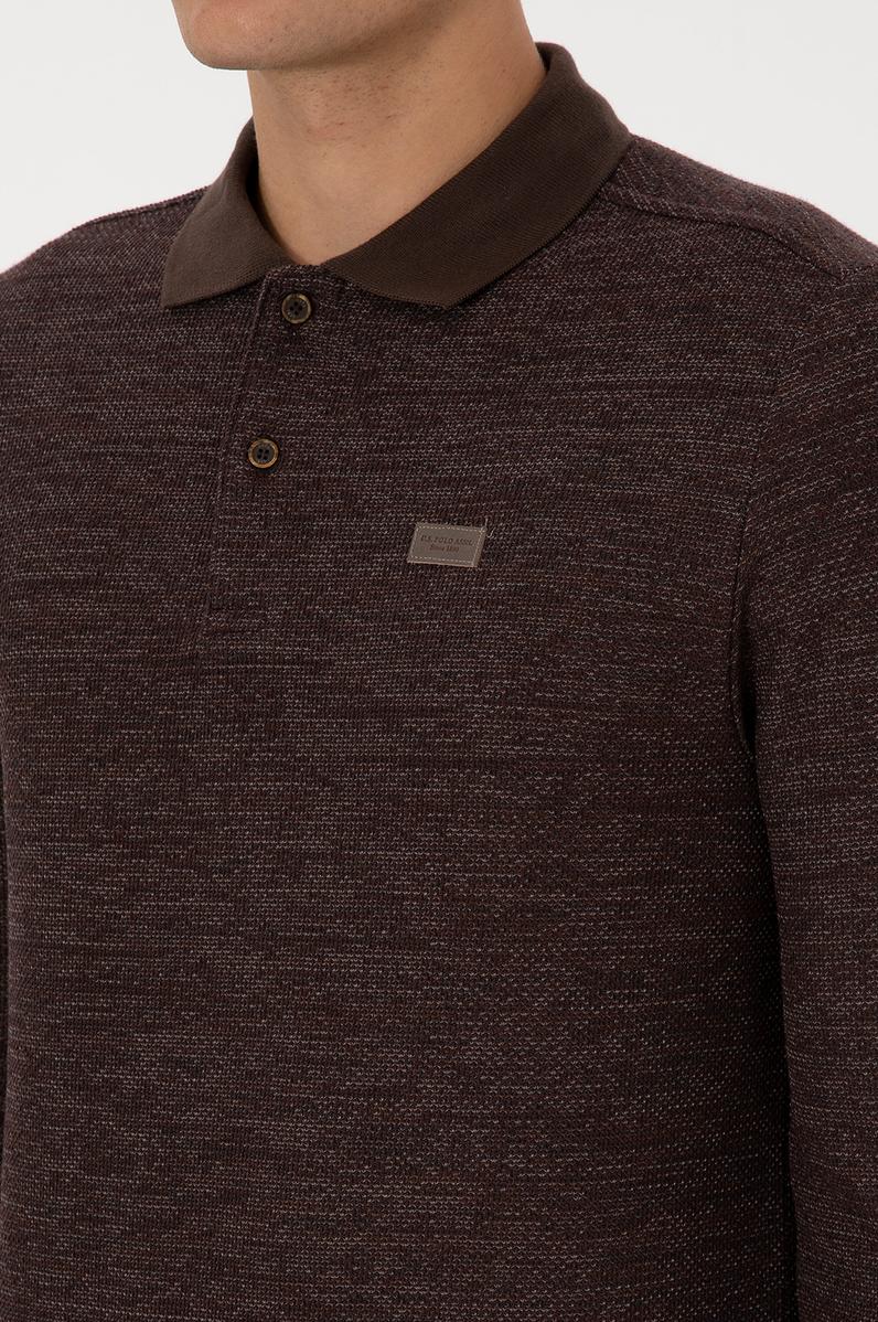 Erkek Kahverengi Basic Sweatshirt