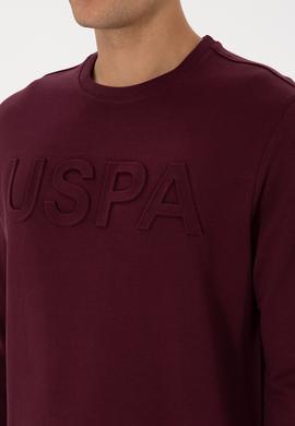 Erkek Regular Fit Bisiklet Yaka Bordo Basic Sweatshirt - 50307793144
