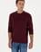 Erkek Regular Fit Bisiklet Yaka Bordo Basic Sweatshirt