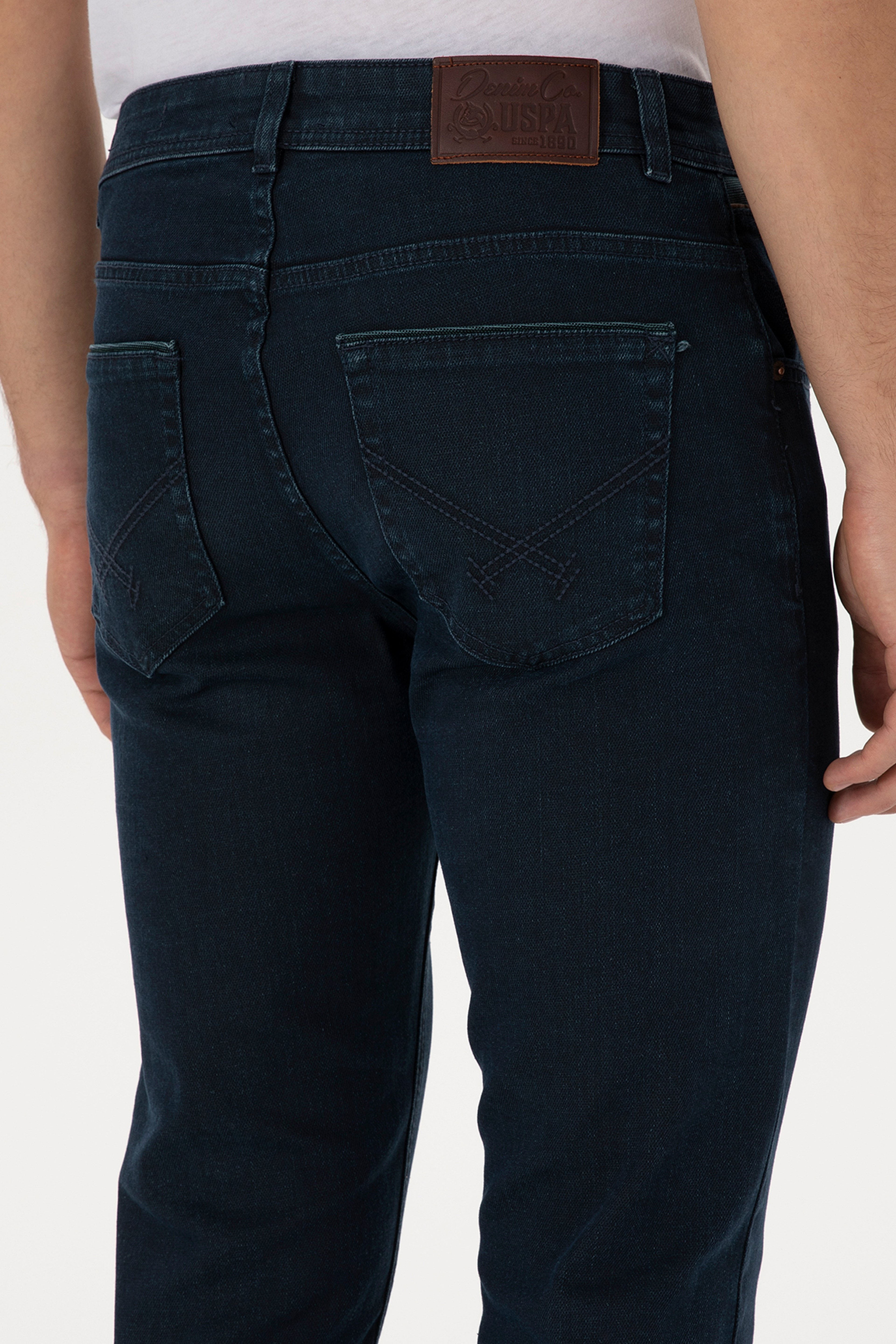Erkek Koyu Mavi Slim Fit Jean Pantolon - Image 6