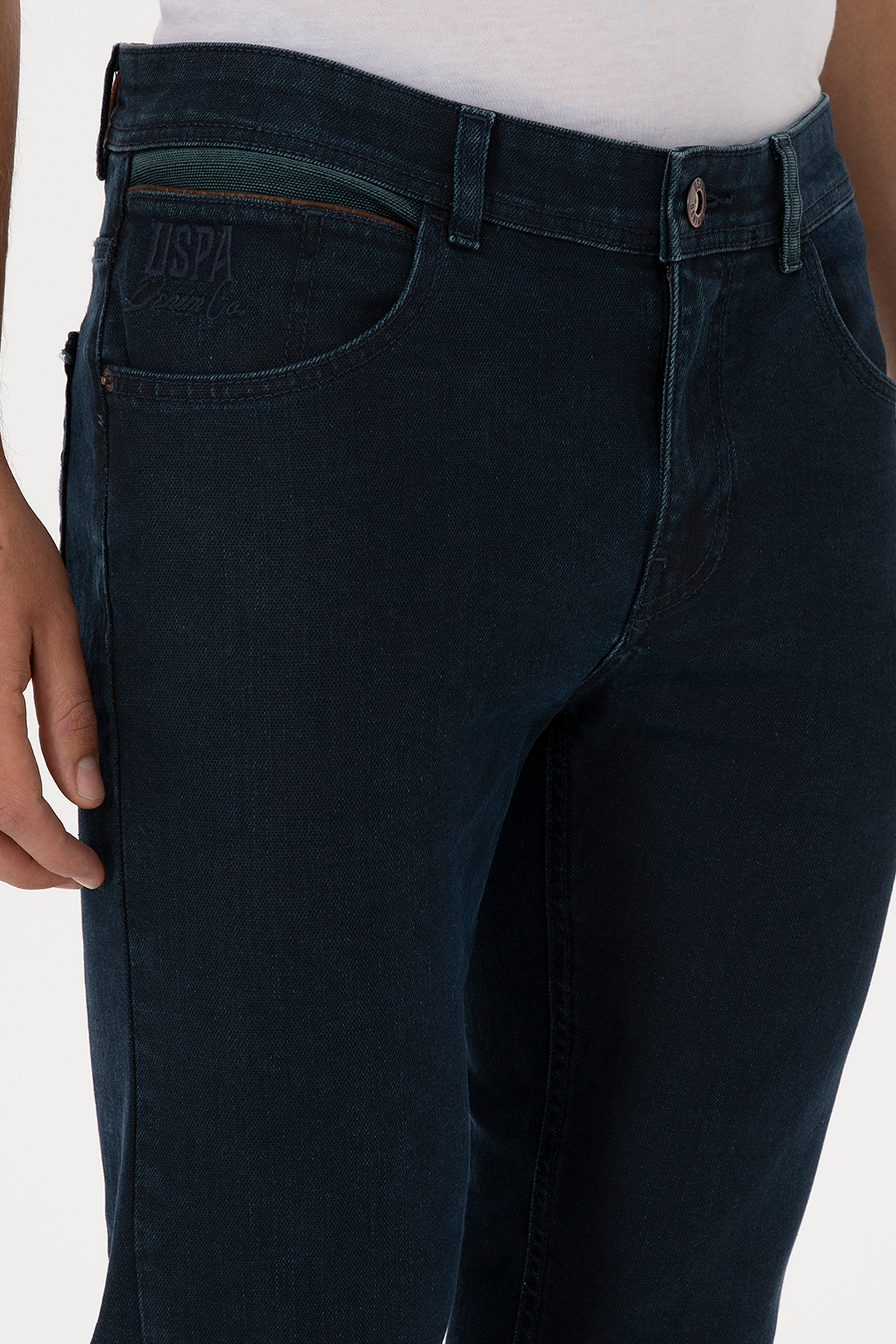 Erkek Koyu Mavi Slim Fit Jean Pantolon - Image 5