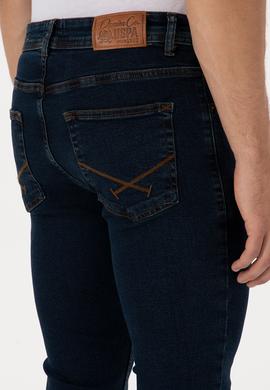 Erkek Koyu Mavi Slim Fit Jean Pantolon - 50310305016