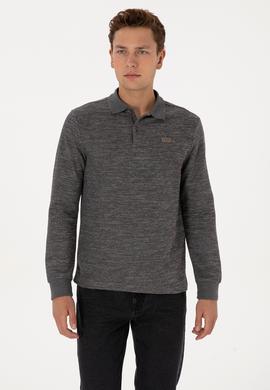 Erkek Gri Melanj Basic Sweatshirt - 50307730017