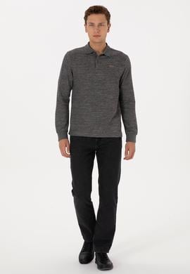 Erkek Gri Melanj Basic Sweatshirt - 50307730017