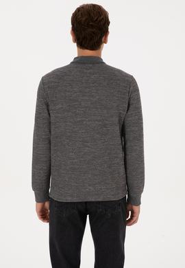 Erkek Gri Melanj Basic Sweatshirt - 50307730017