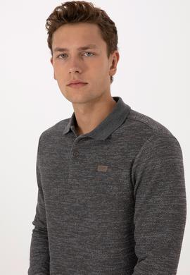 Erkek Gri Melanj Basic Sweatshirt - 50307730017