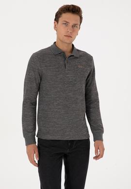 Erkek Gri Melanj Basic Sweatshirt - 50307730017