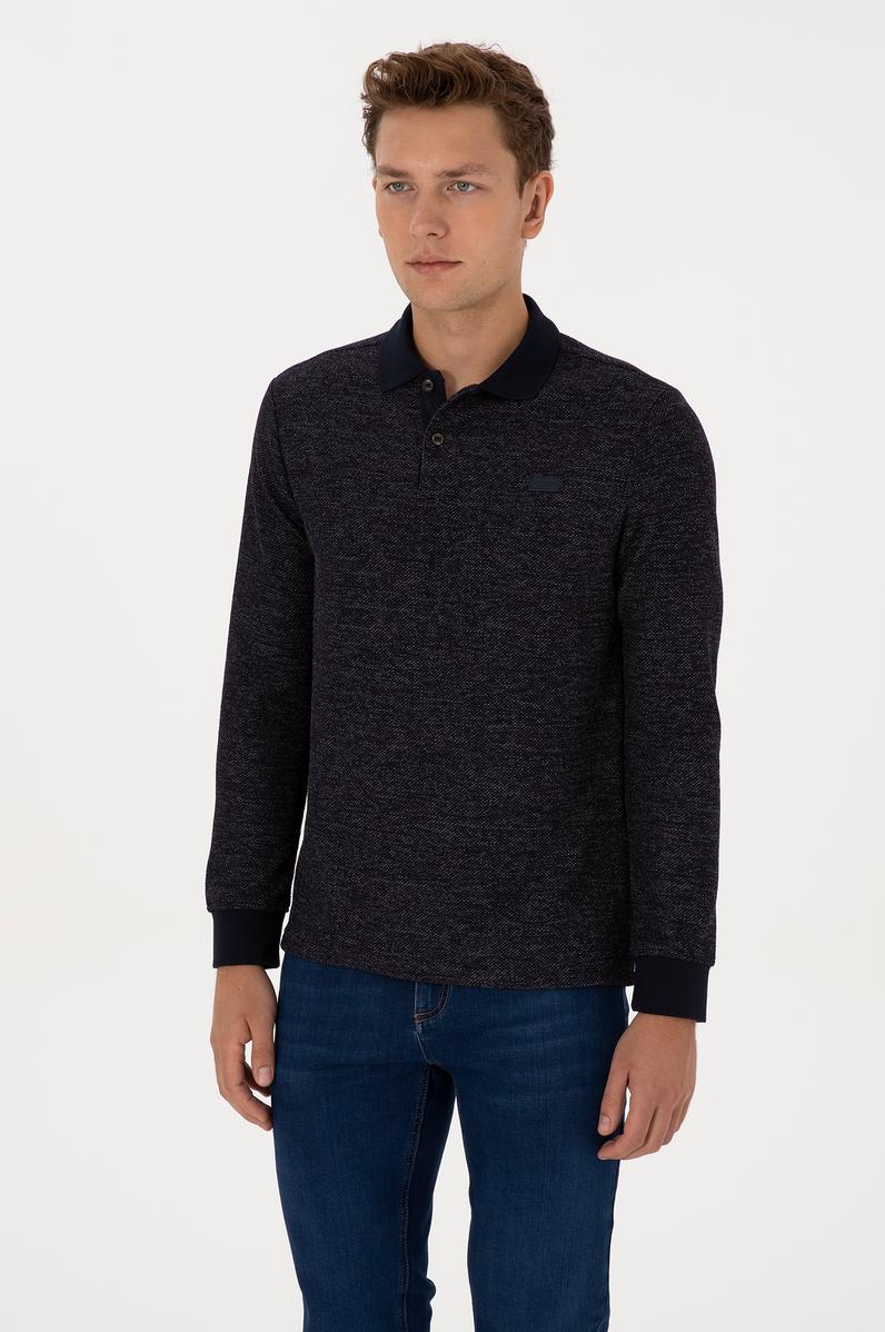 Erkek Lacivert Basic Sweatshirt