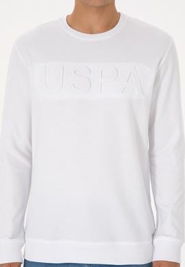 Erkek Regular Fit Bisiklet Yaka Beyaz Basic Sweatshirt - 50307793077