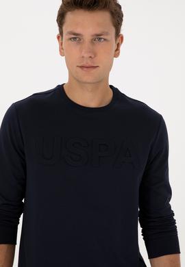 Erkek Regular Fit Bisiklet Yaka Lacivert Basic Sweatshirt - 50307793027