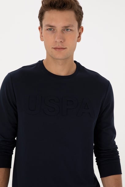 Erkek Regular Fit Bisiklet Yaka Lacivert Basic Sweatshirt