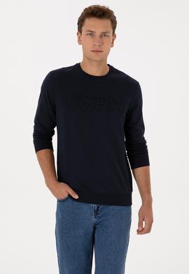 Erkek Regular Fit Bisiklet Yaka Lacivert Basic Sweatshirt - 50307793027