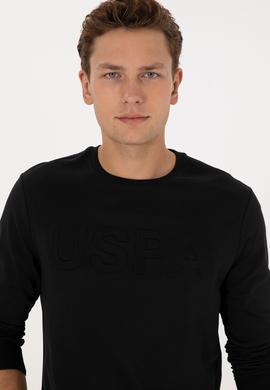 Erkek Regular Fit Bisiklet Yaka Siyah Basic Sweatshirt - 50307793007