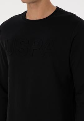 Erkek Regular Fit Bisiklet Yaka Siyah Basic Sweatshirt - 50307793007