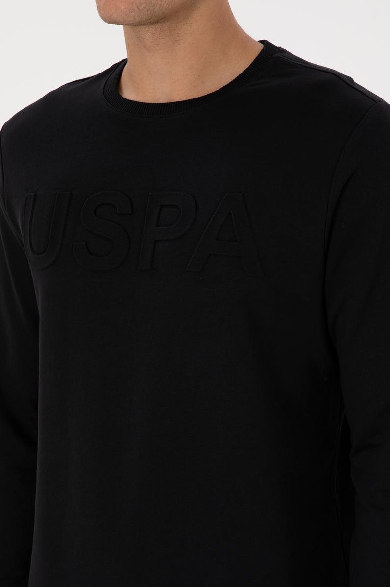 Erkek Regular Fit Bisiklet Yaka Siyah Basic Sweatshirt