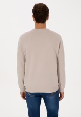 Erkek Regular Fit Bisiklet Yaka Taş Basic Sweatshirt - 50307793057