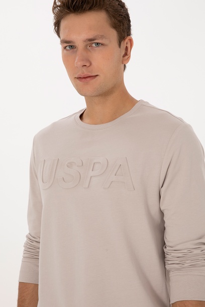 Erkek Regular Fit Bisiklet Yaka Taş Basic Sweatshirt