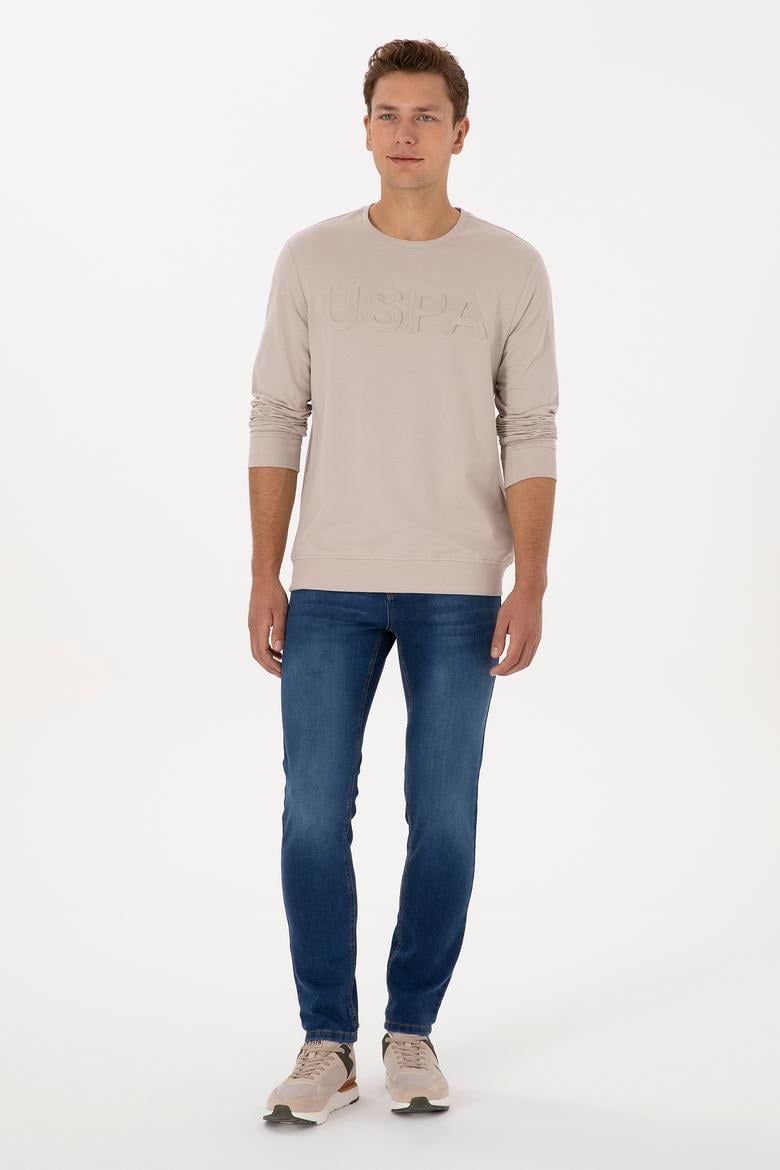 Erkek Regular Fit Bisiklet Yaka Taş Basic Sweatshirt - 50307793057