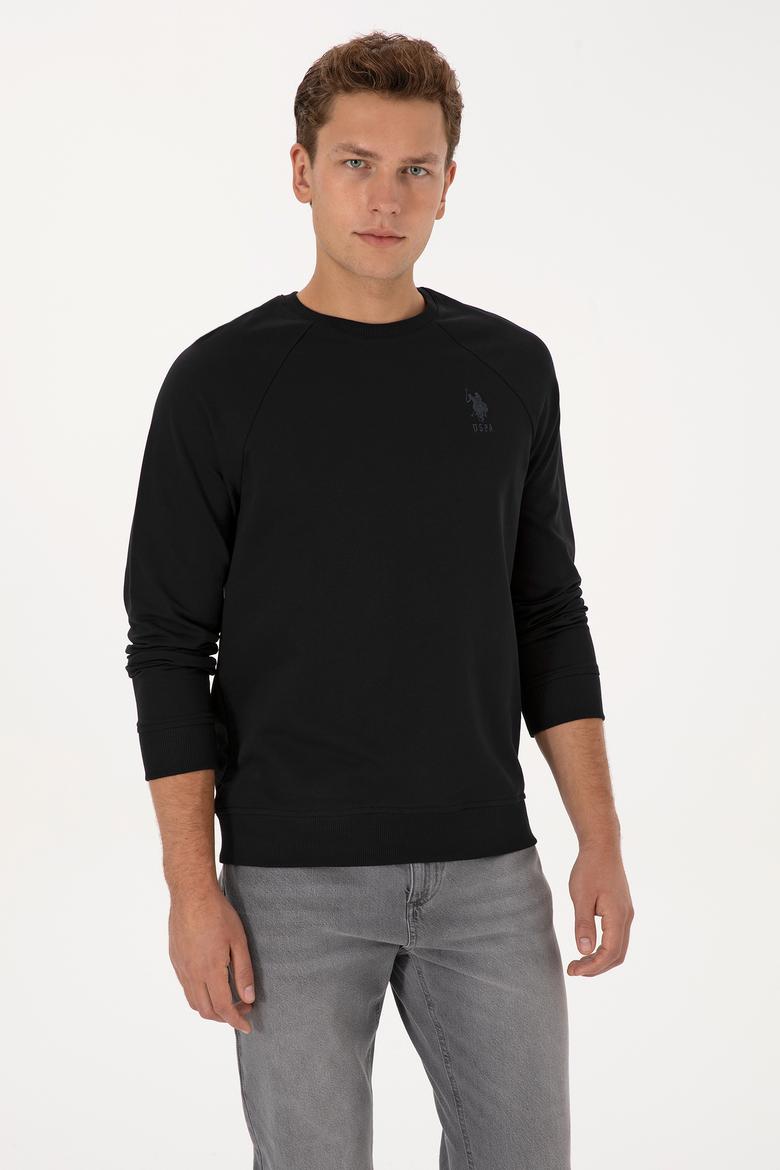 Erkek Regular Fit Bisiklet Yaka Siyah Basic Sweatshirt - 50308103004
