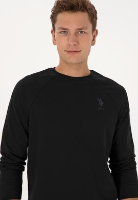 Erkek Regular Fit Bisiklet Yaka Siyah Basic Sweatshirt - 50308103004