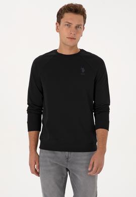 Erkek Regular Fit Bisiklet Yaka Siyah Basic Sweatshirt - 50308103004