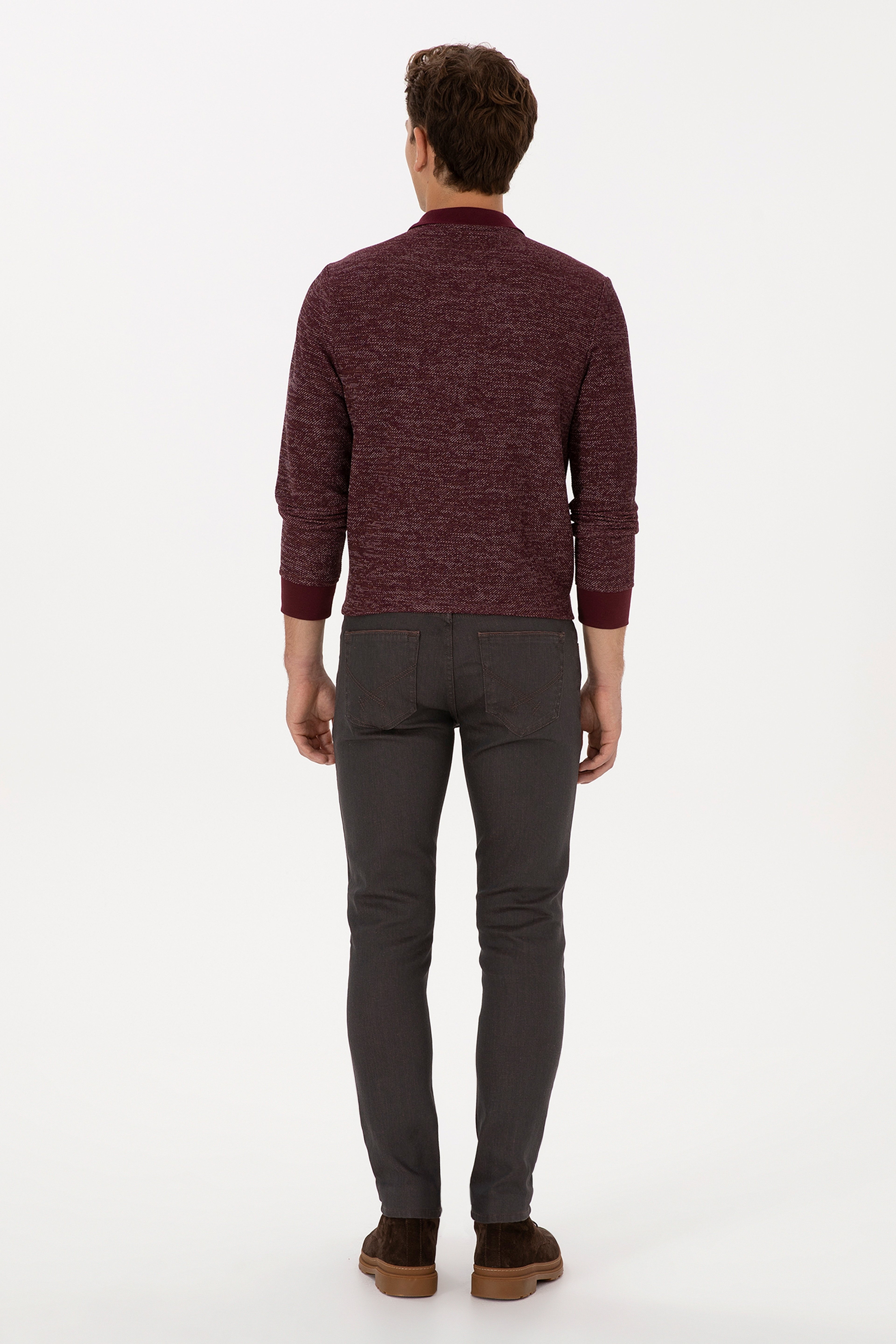 Erkek Kahverengi Slim Fit Jean Pantolon - Image 4