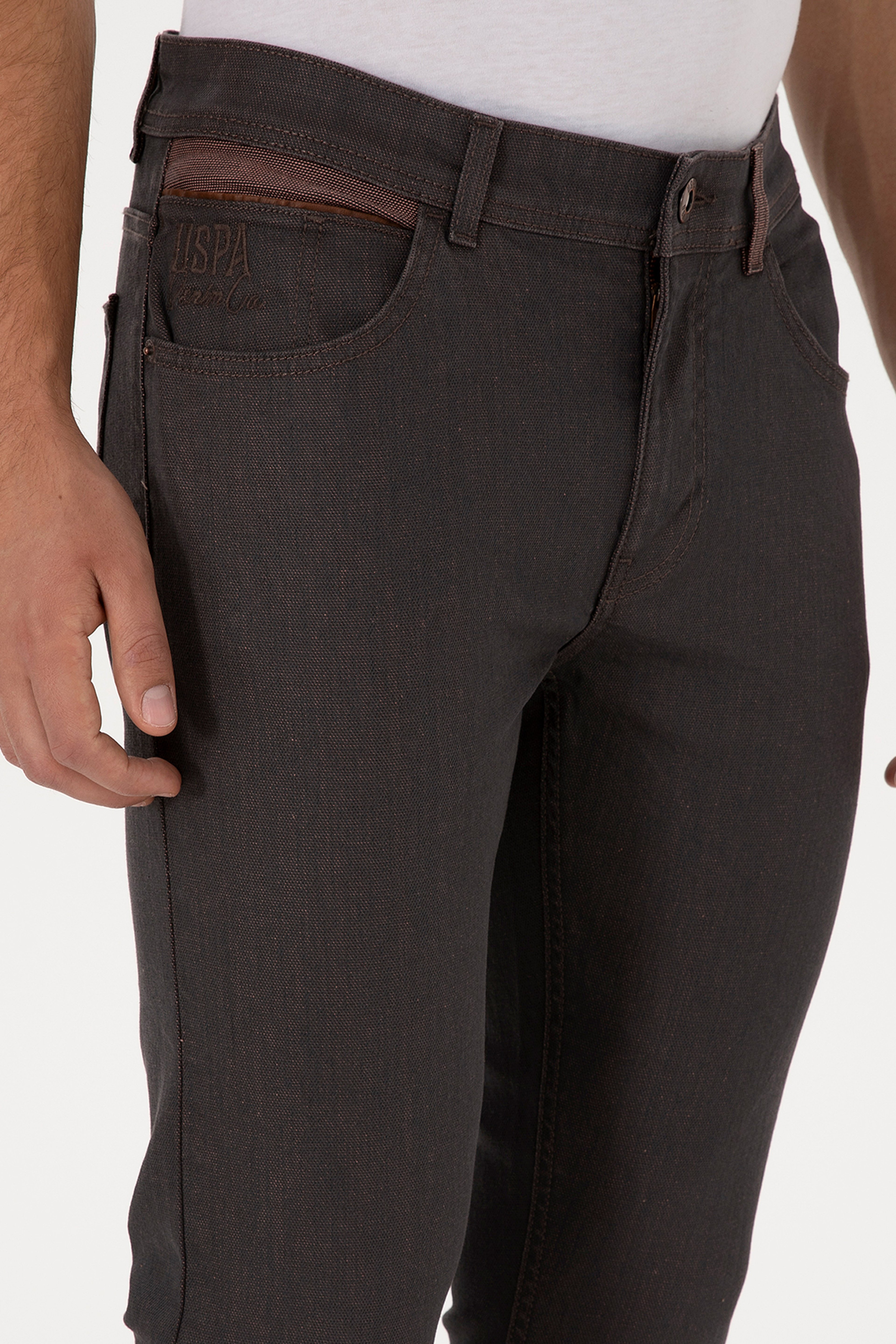 Erkek Kahverengi Slim Fit Jean Pantolon - Image 5