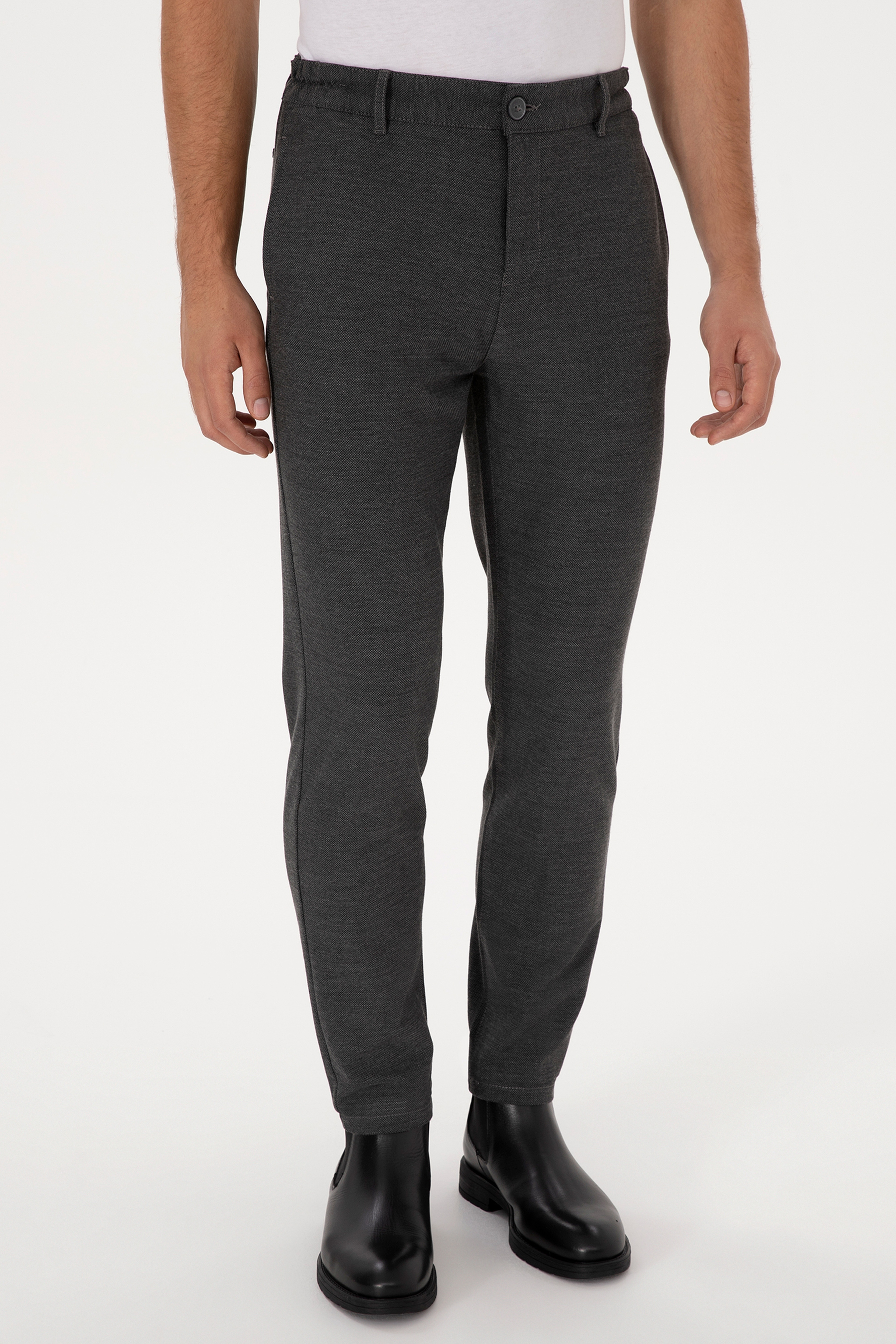Erkek Gri Jogger Fit Kanvas / Chino Pantolon - Image 2