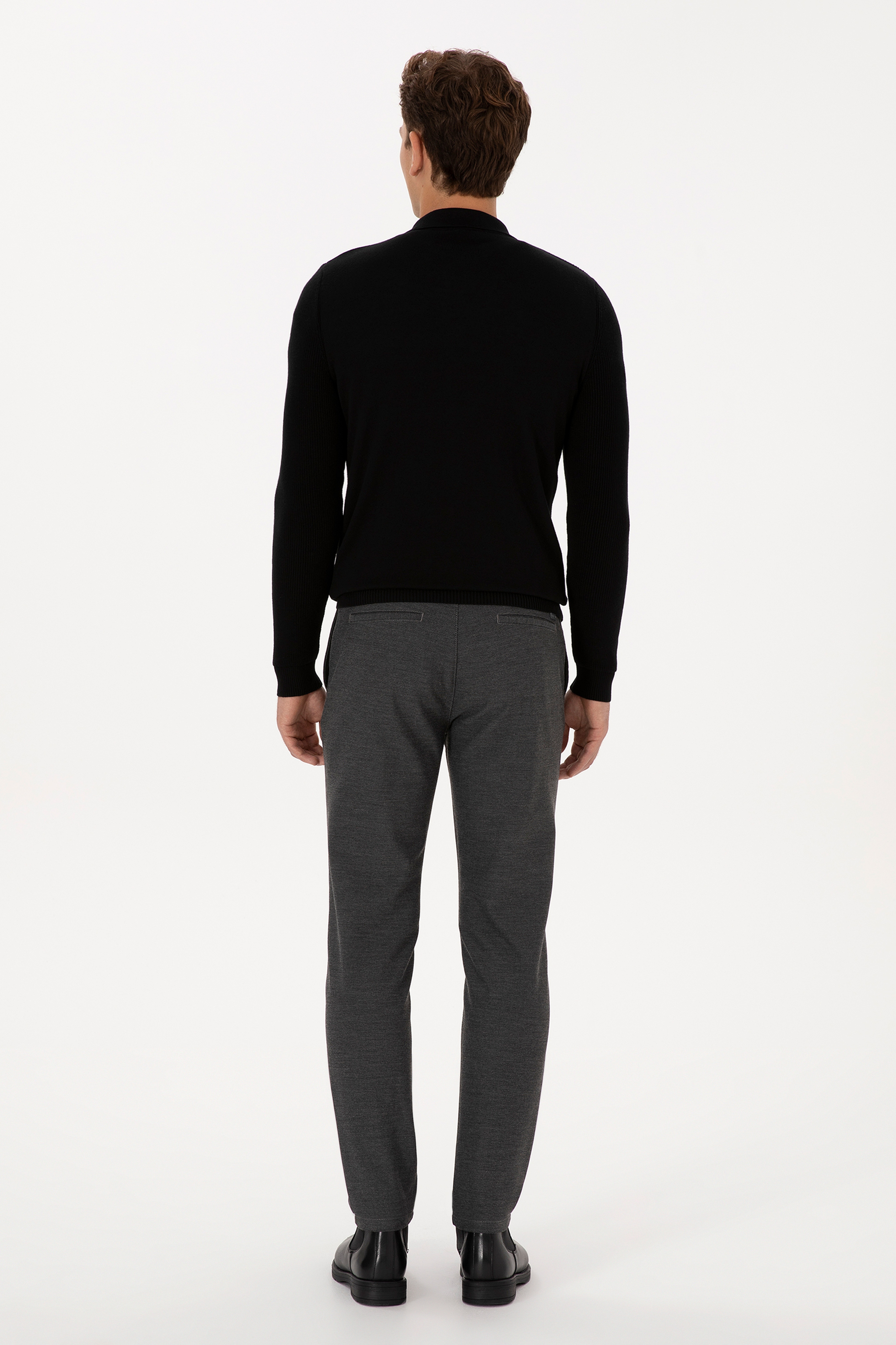 Erkek Gri Jogger Fit Kanvas / Chino Pantolon