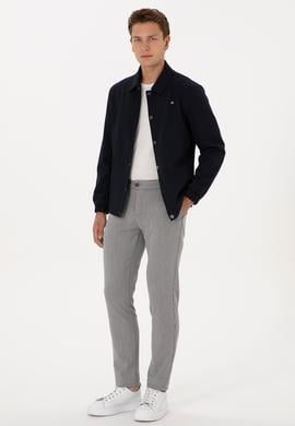 Erkek Açık Gri Slim Fit Kanvas / Chino Pantolon - 50311981037