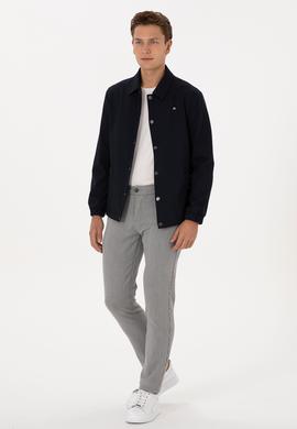 Erkek Açık Gri Slim Fit Kanvas / Chino Pantolon - 50311981037